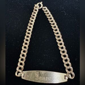 Vintage Anson Yellow Gold ID Bracelet 12kt Gold Filled GF engraved “Donna” 7”